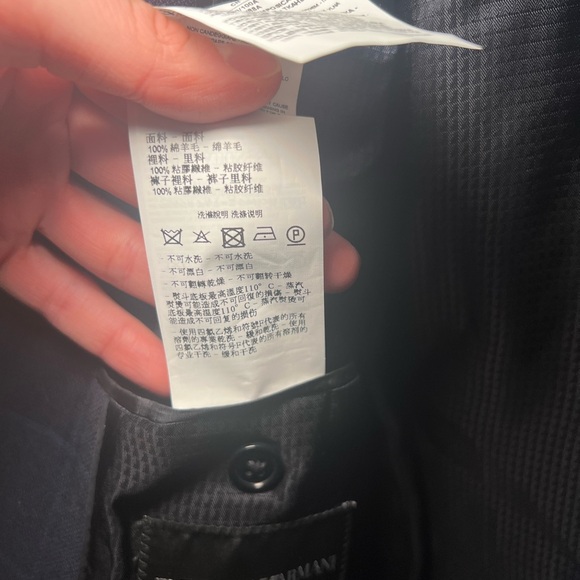 Emporio Armani G Line Super 140's Navy Plaid Blazer US 40 EU 50 Wool - Picture 13 of 14